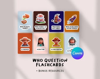 Who Question Flashcards | Speech Therapy Materials | Autism ABA Task Cards | Language Development | Preschool Kindergarten