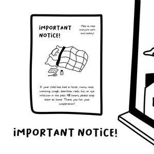 Editable Sick Policy Sign for Daycares, Preschools, and Churches | Customizable Sick Policy Poster