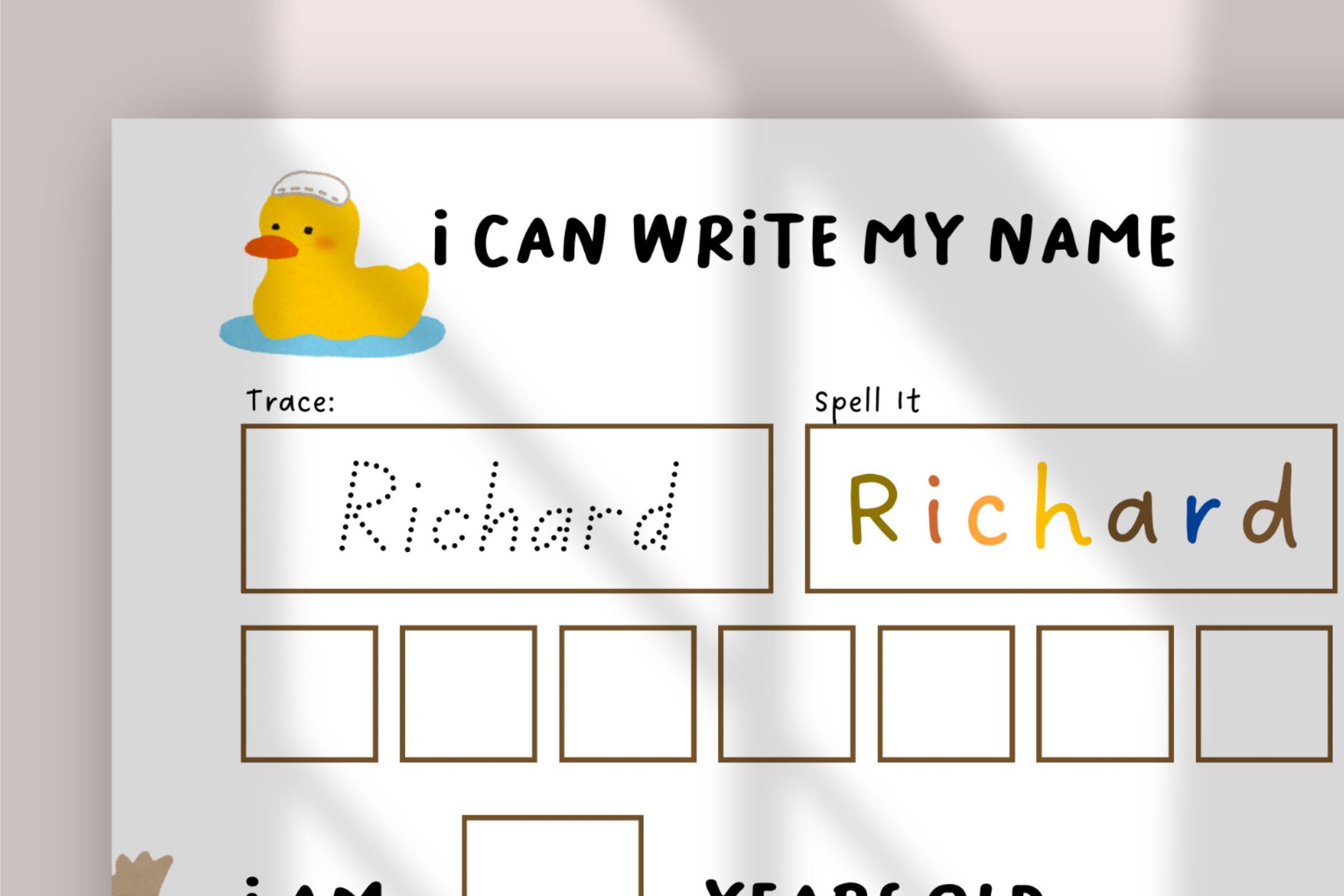 Editable Name Tracing Worksheet – I Can Write My Name Practice ...