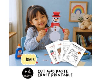 Cut and Paste Craft Printable – Fun Preschool & Kindergarten Activity, Fine Motor Skills, Homeschool Craft Worksheet