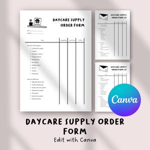 Daycare Supply Order Form | Personalize with Canva