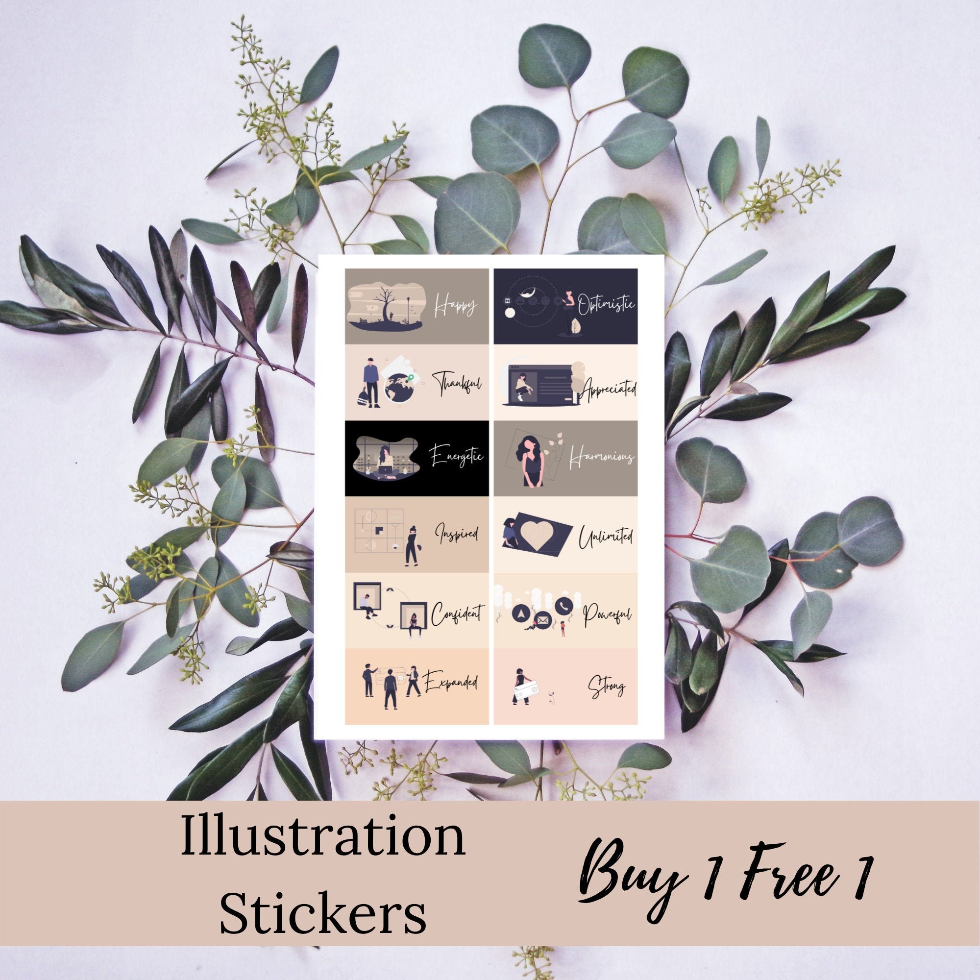 Illustration Stickers Printable : Bujo Sticker Sheet | Etsy