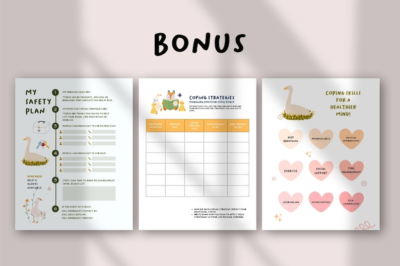 Editable Coping Skills for Kids Printable, Self-Regulation Zones & Calm Down Strategies, Grounding Techniques Chart, Calming Corner Behavior image 7