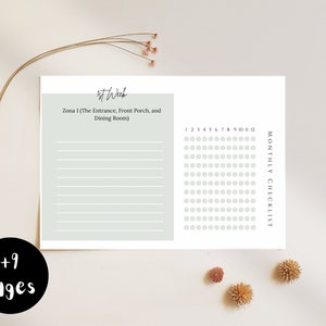 Flylady Zone Area : Detailed Cleaning Checklist Template