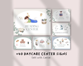 DAYCARE CENTER SIGNS : Get Organized with These Printable Childcare Center Signs for Preschool and Toddler Classrooms