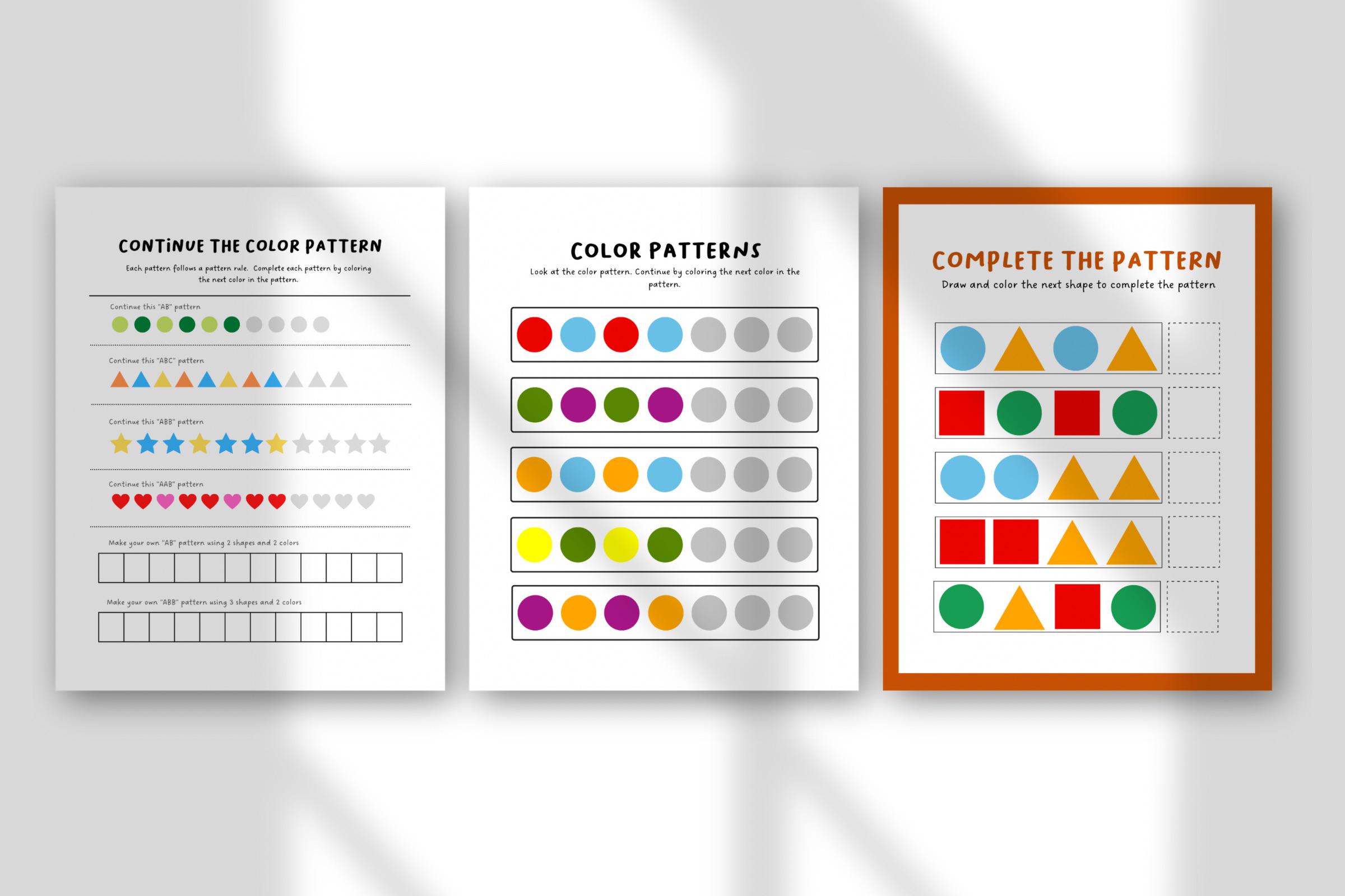 Color Pattern Worksheet Empty Color Pattern Worksheets for Kids – Activities, Preschool Printable ...