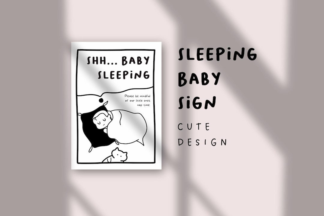 Sleeping Baby Sign | Editable Canva Template | Daycare Sign - Etsy