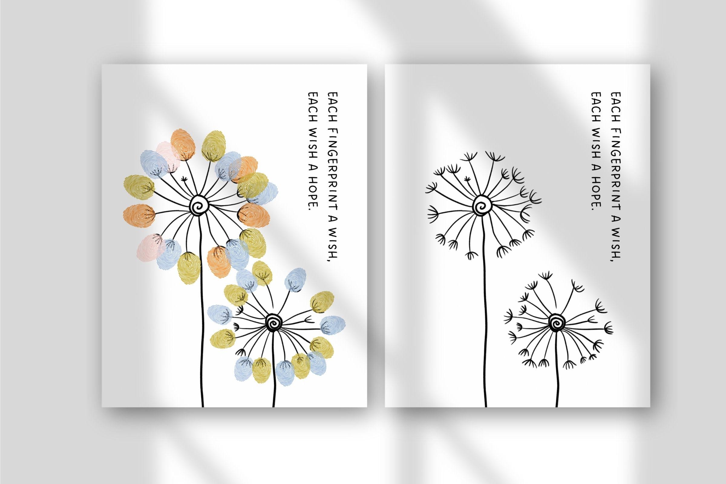 Dandelion Fingerprint Art Printable | Kids Fingerprint Craft Template ...