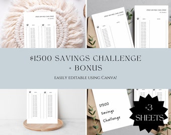 1500 Spar-Challenge + Bonus | Bearbeitet mit Canva