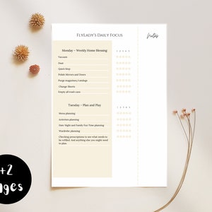 Editable Flylady Daily Focus : Minimalist Version