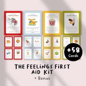 The Feelings First Aid  Kit | Kids Feelings Cards, Emotional Regulation Tools, Calm Down Activities, Therapy Coping Cards for Children