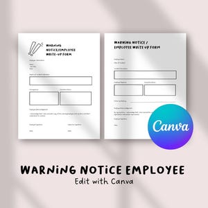 Editable Warning Notice/Employee Write-Up | Daycare Provider | Edit in Canva