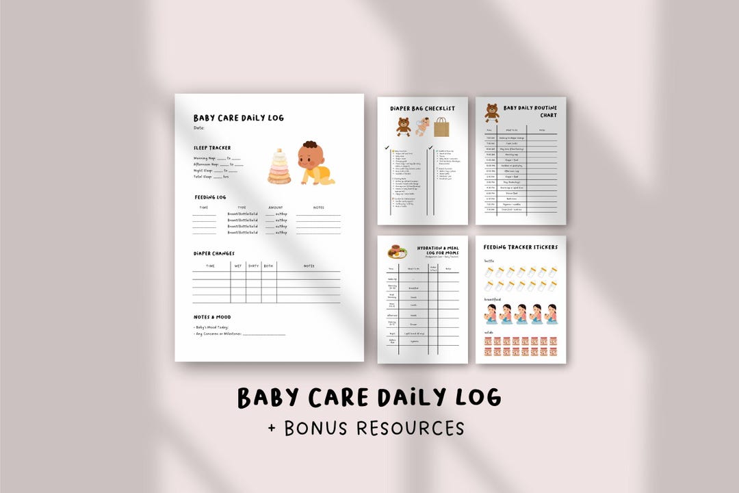 Editable Baby Care Log Template | Daily Newborn Tracker | Feeding ...