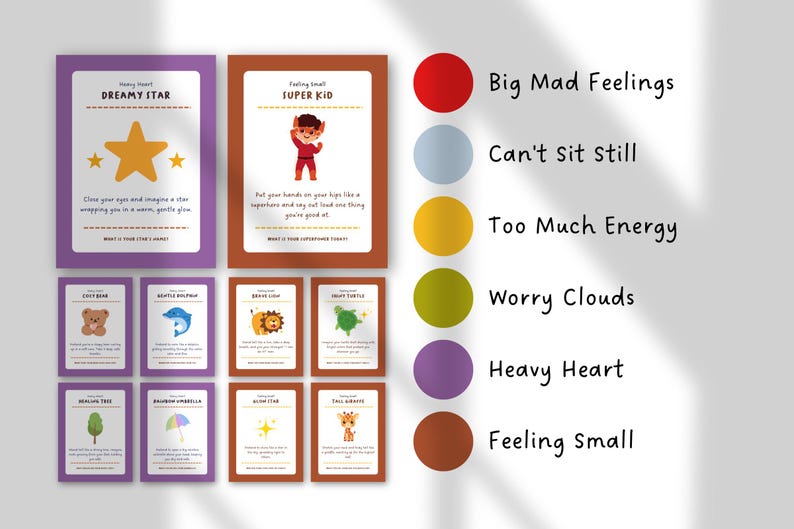 The Feelings First Aid Kit | Kids Feelings Cards, Emotional Regulation Tools, Calm Down Activities, Therapy Coping Cards for Children image 5