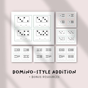 Domino Addition Cards Printable | Preschool & Pre-K Math Counting Activity | Montessori Task Box | Homeschool Addition Game