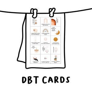 27 edytowalnych kart DBT | Dziennik terapii dialektyczno-behawioralnej | Prezent dla niego/niej