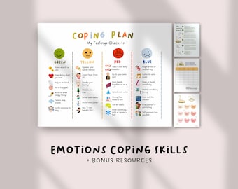 Coping Skills for Kids Printable | Self-Regulation Zones & Calm Down Strategies | Grounding Techniques Chart | Calming Corner Behavior