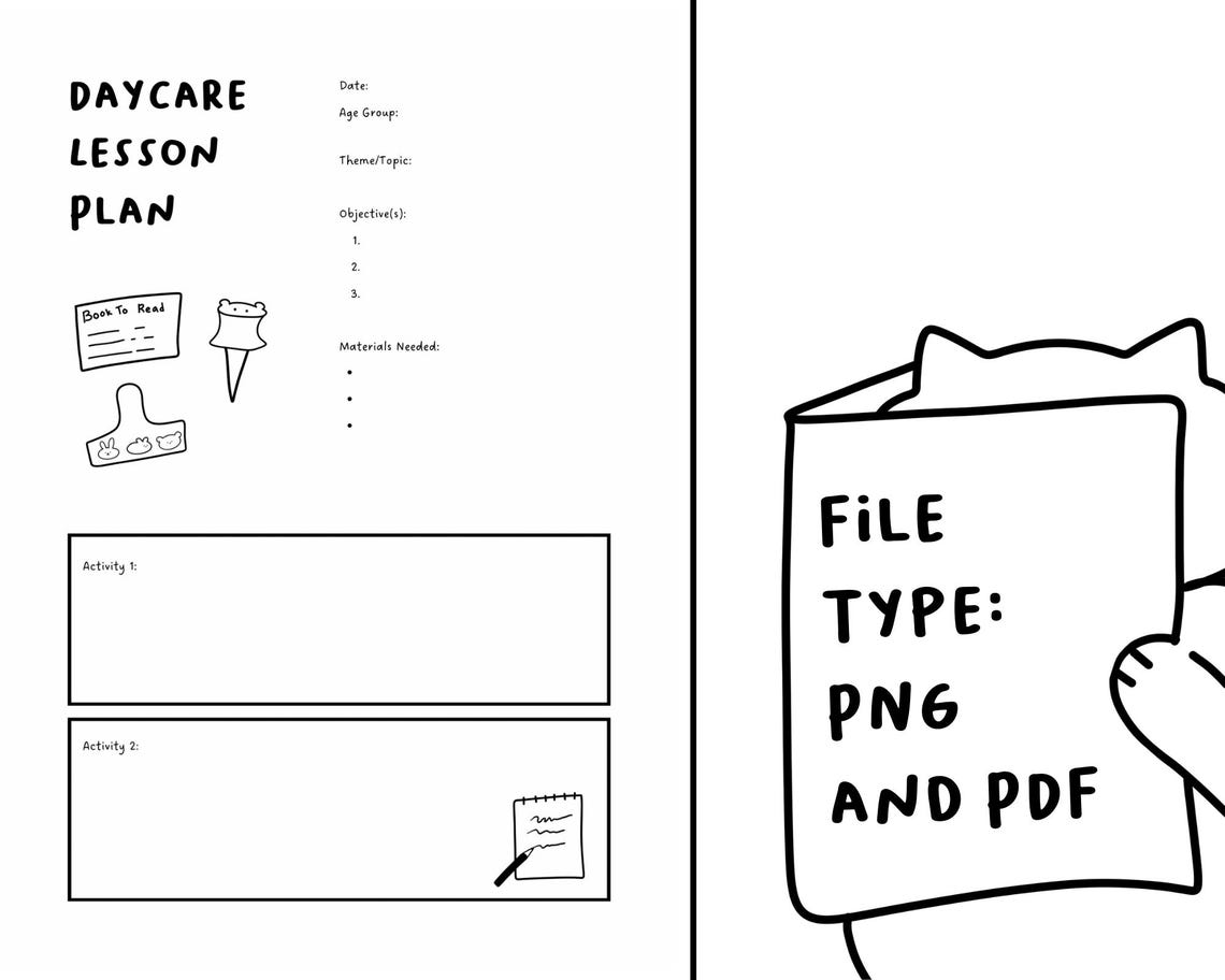 Daycare Lesson Plan | Editable Template | Early Childhood Education ...