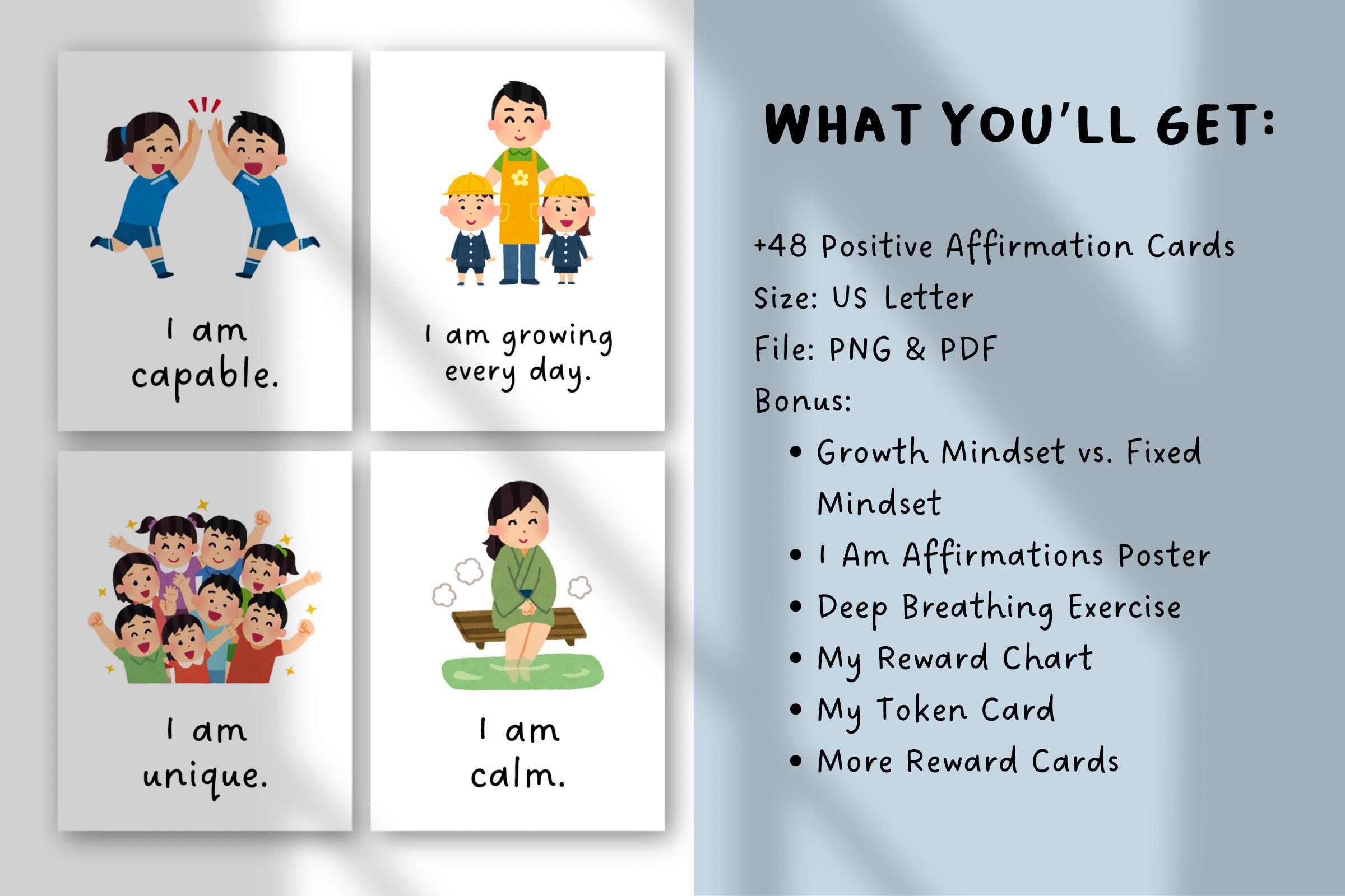 48 Positive Affirmation Cards for Kids Printable | Confidence Self ...
