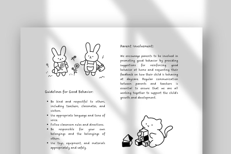 Daycare Behavior Policy Template | Editable Preschool Rules, Childcare ...