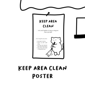 3 Sign Sheets - Keep Area Clean, Keep Microwave Clean, & Keep Fridge Clean (Editable in Canva) - Ideal for Daycares