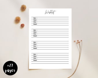 Wishlist Printable Kit: Minimalist Version