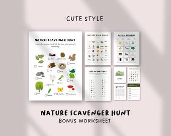 Nature Scavenger Hunt Printable for Kids | Outdoor Adventure Game | Nature Walk Activity | Preschool & Homeschool Learning