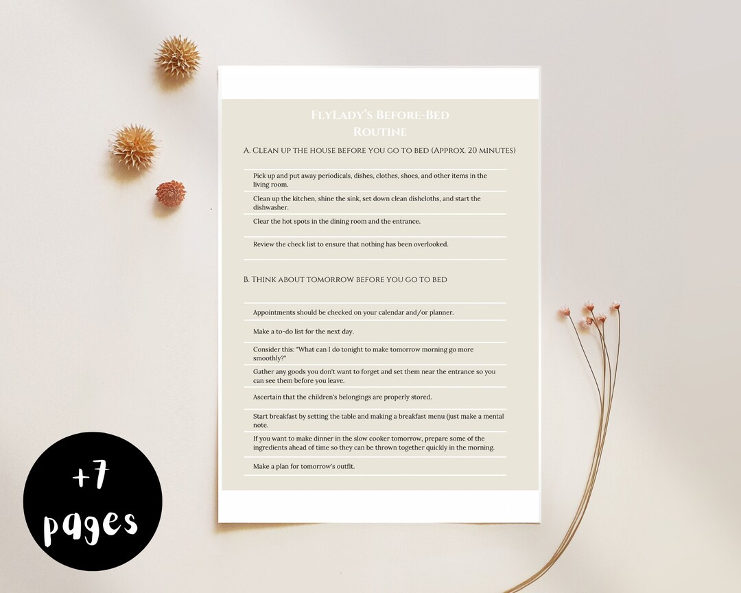 Editable Flyladys Routine : Before-bed Routine & Morning Routine - Etsy