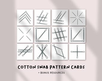 Cotton Swab Pattern Cards Printable | Fine Motor, Patterning Activity for Kids | Pre-K & Kindergarten Learning | US Letter Size
