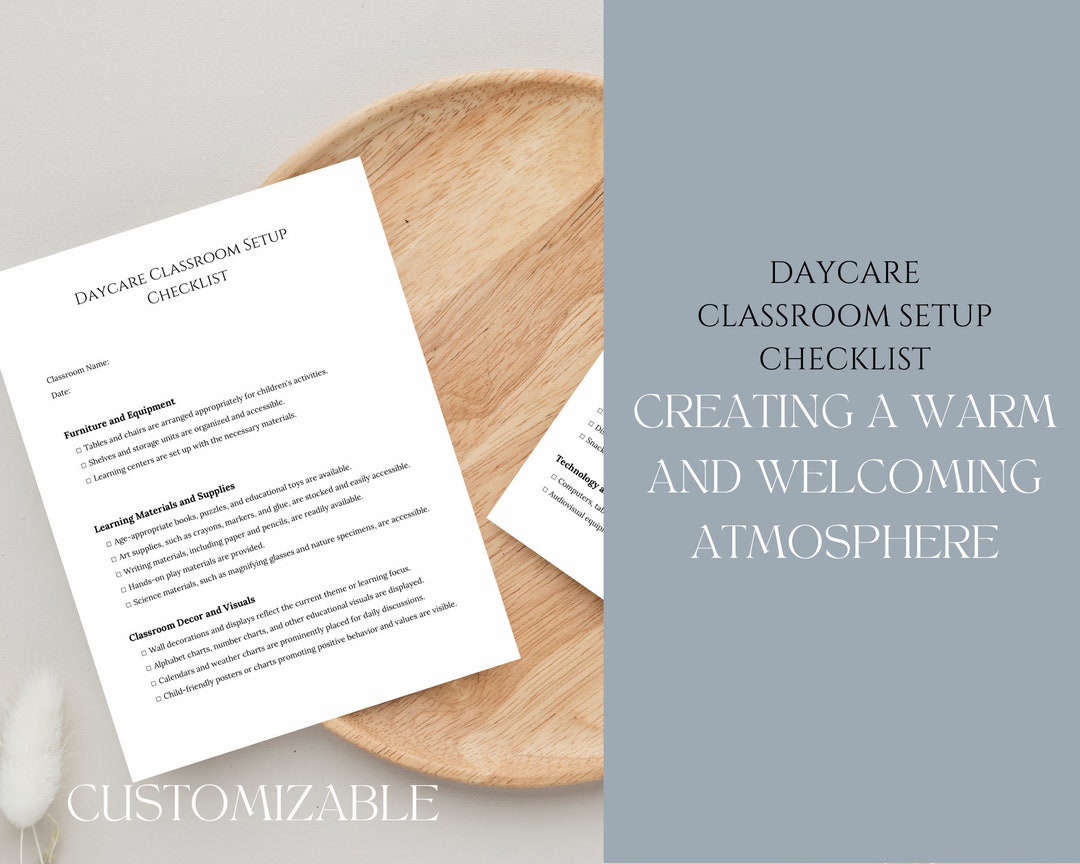 Daycare Classroom Setup Checklist Personalize With Canva Etsy