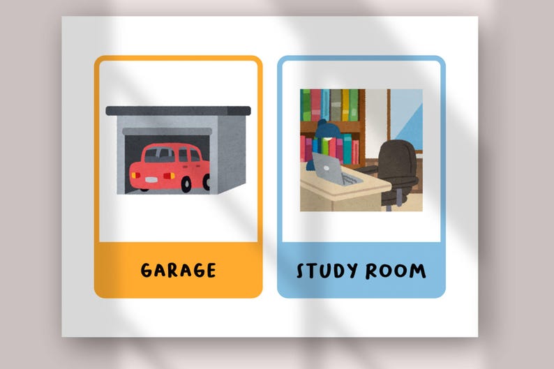 House Rooms Flashcards | Parts of the House Vocabulary Cards | ESL ...
