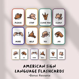Tarjetas didácticas de Lengua de Señas Americana / Tarjetas del alfabeto ASL / Aprendizaje de la lengua de señas para niños / Recurso para el aula sobre la concientización de la sordera