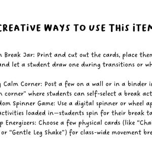92+ Emotional & Movement Break Cards | Playful Self-Regulation Reset Cards | Activity Cards for Kids | Mindfulness SEL image 7