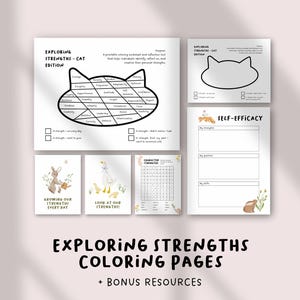 Strengths Coloring Worksheet Printable | Therapy & Counseling Resource | Self-Esteem Activity | Mental Health, Social Work Tool