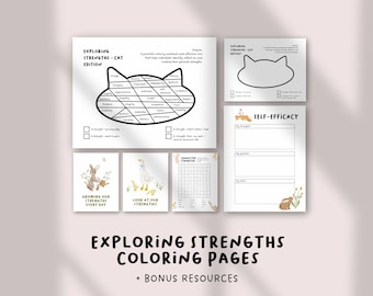 Strengths Coloring Worksheet Printable | Therapy & Counseling Resource | Self-Esteem Activity | Mental Health, Social Work Tool