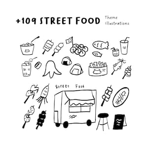 109+ Street Food Set Illustration | Ai, svg, pdf, png & jpg | Vektor-Bundle-Set