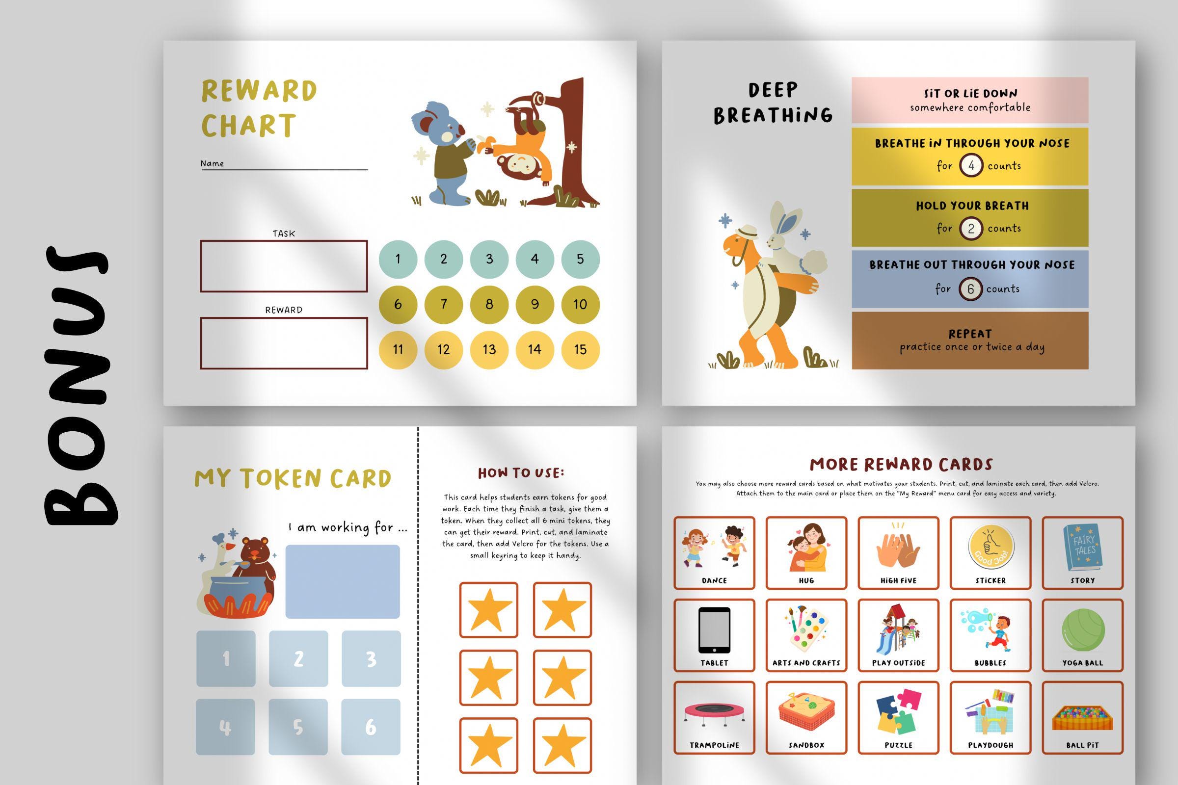 Breathing Exercise Posters for Kids | Calm Down Corner Printables ...