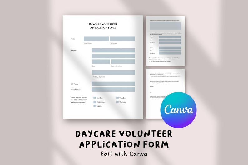 Daycare Volunteer Application Form - Simplify the Process! | Edit with Canva image 1