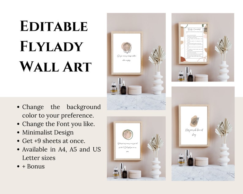 9 Fly Lady's 11 Commandments : Editable Flylady Wall Art image 3