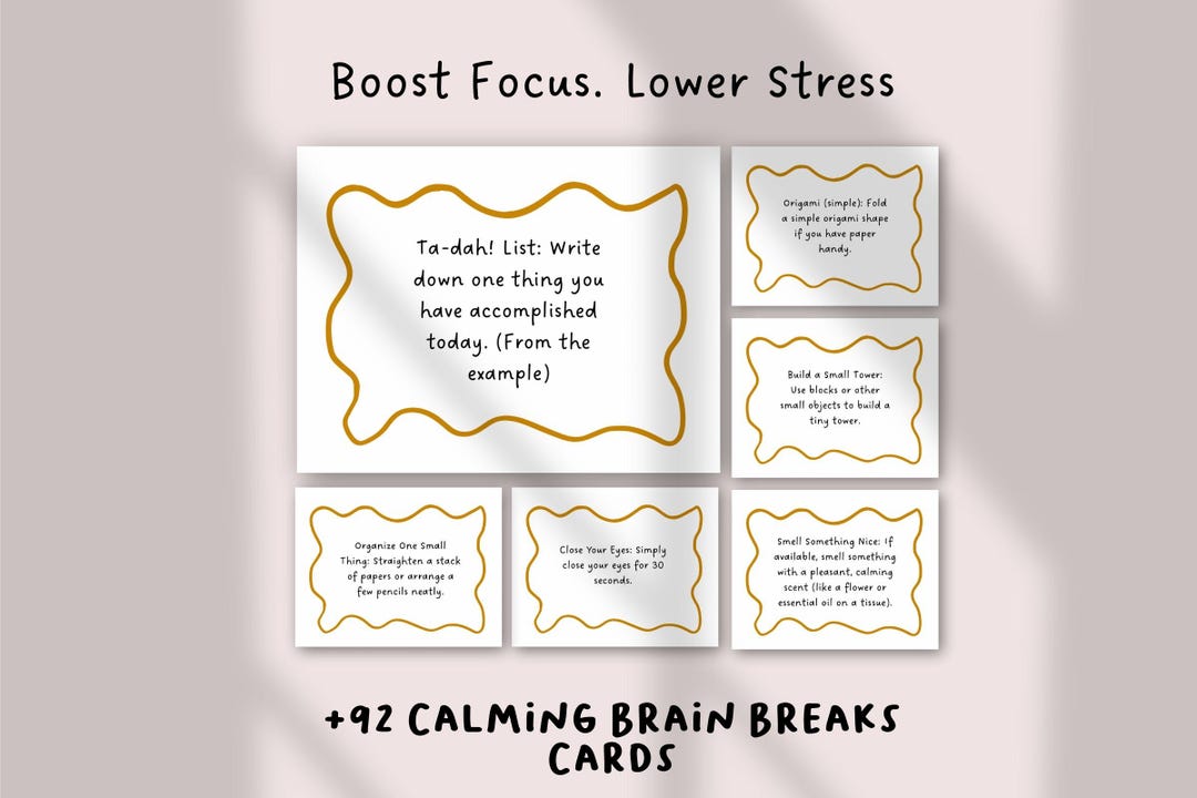 92+ Calming Brain Breaks Cards for Kids | Mindfulness & Self-regulation ...
