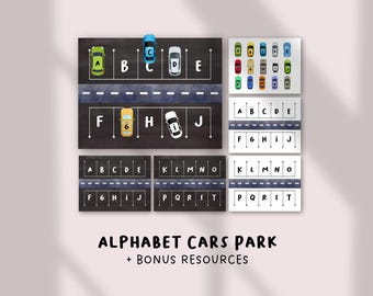 Alphabet Cars Parking Lot Activity • ABC Letter Match Busy Book • Printable Toddler Learning Binder • Preschool Kindergarten Homeschool