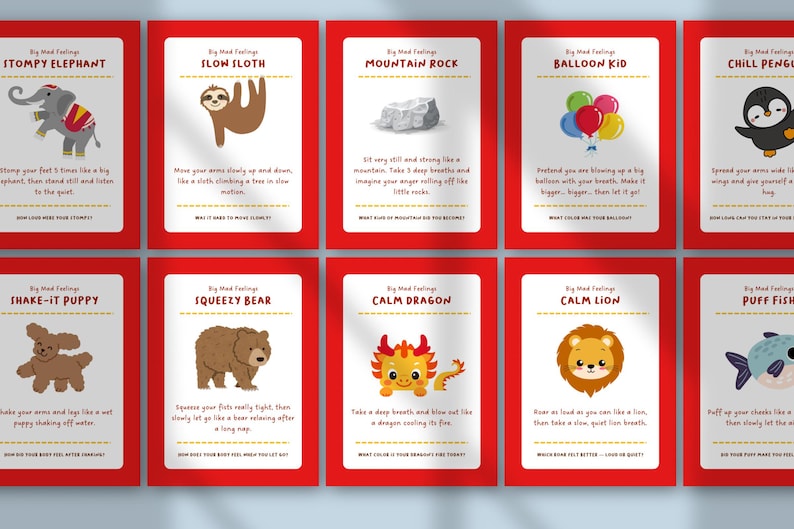 The Feelings First Aid Kit | Kids Feelings Cards, Emotional Regulation Tools, Calm Down Activities, Therapy Coping Cards for Children image 6