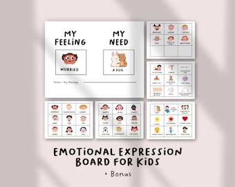 Emotional Expression Board for Kids, Communication Mat | Social Emotional Learning | Calm Corner Tool, Therapy Resource (New Version)
