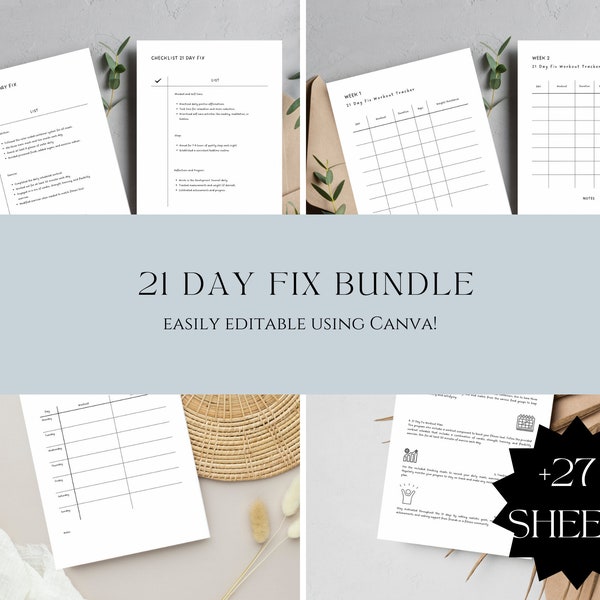 21 Day Fix for Happy Planner | 21 Day Fix Guide | Workouts, Meal Plan/ Eating Plan, Goals and More