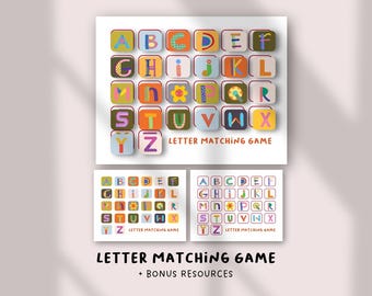 Letter Matching Game Printable | Alphabet Activity for Preschoolers | Educational PDF for Kids