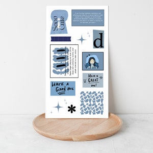 Scrapbook Zubehör: Blue Dreams Digitale Scrapbook Dekoration | Druckbare Materialien