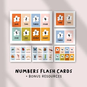 Numbers Flash Cards 1-20 | Preschool & Toddler Counting Clip Cards | Montessori Number Recognition Printable | Early Math Learning
