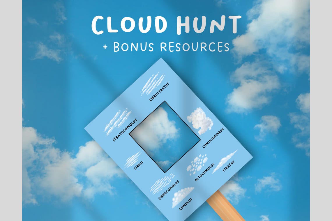 Cloud Hunt Printable for Kids | Nature Scavenger Hunt Game | Weather ...