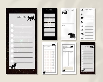 Black and White Notepad With an Aesthetic Animal Design and Astrology | Gift For Students or Journal Lovers