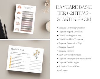 Daycare Basic Tier: +22 Items - Starter Pack | Daycare starter kit, in home daycare, daycare policies, daycare forms